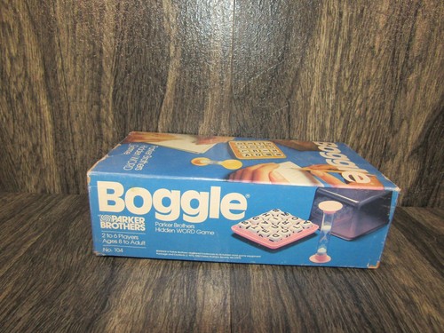 Cubi di lettere in legno vintage 1980 Boggle Parker Brothers gioco di parole completi - Foto 8 di 9