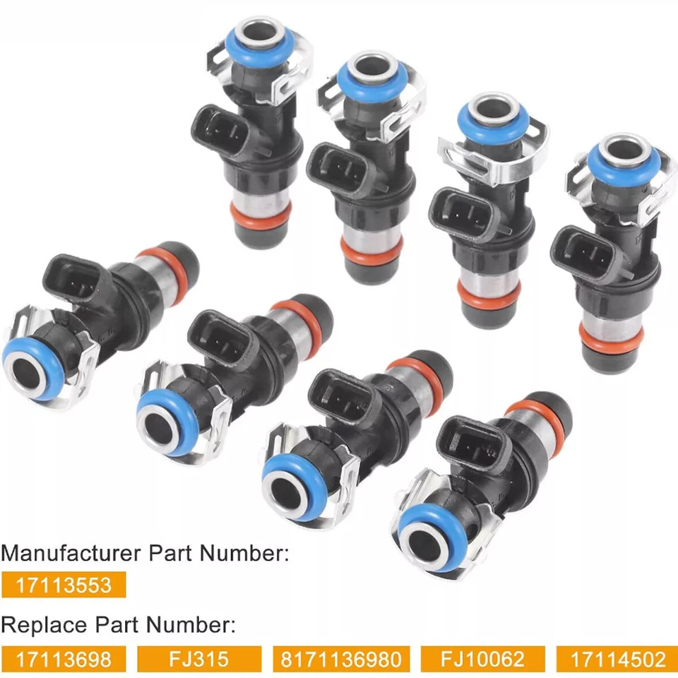 8Pcs GENUINE Fuel Injectors For 99-07 Chevy Silverado 4.8L 5.3L 6.0L 25317628 - Image 3 of 4
