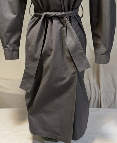 Vintage 80s LONDON FOG USA Size 4 Petite Gray Trench Coat Overcoat - Picture 7 of 15