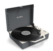 New Victrola VSC-725SB GRA Re-Spin Sustainable Bluetooth Suitcase Record Player