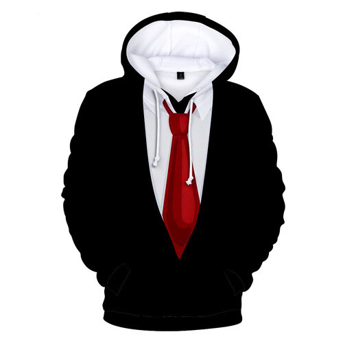 Damen Herren 3D-Druck Anzug Krawatte Cosplay Tasche Hoodies Pullover Herbst Sweatshirts - Bild 1 von 4