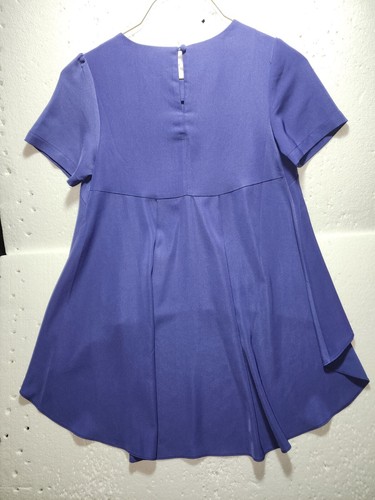 Top Philosophy donna blusa camicia viola media orlo irregolare manica corta - Foto 7 di 16