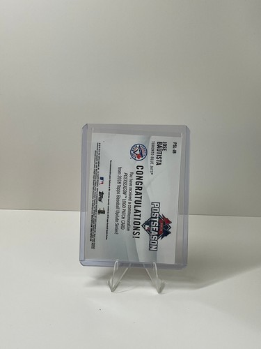 José Bautista 2018 Blue Jays Topps Actualización #PSL-JB Reliquia Medallón Postemporada - Imagen 2 de 3