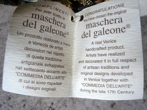 Maschera Del Galeone, Musical Notes, Venetian, Music Themed Mini Mask, Hand Made - Picture 3 of 8