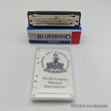 1987 Hohner BluesBand Harmonica Key of C Blues Band Stainless Steel, 1501
