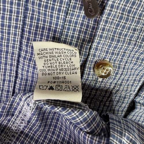Drake Shirt Men’s Large Blue Gingham Check Vented Work Fishing Roadtech - Picture 9 of 10