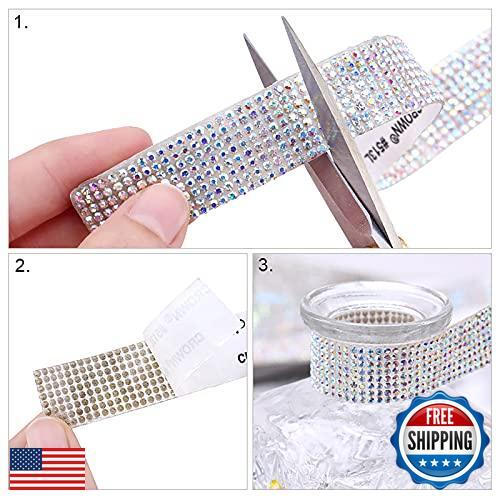 Self Adhesive Crystal Rhinestone Diamond Ribbon,Bling Sticker with 2 mm Glitt - Picture 2 of 5