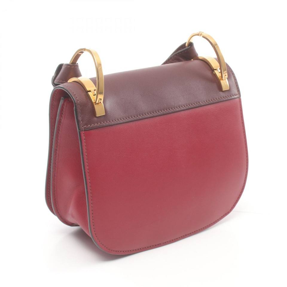 PRADA CITY CALF Shoulder Bag 1BD039 leather Red Bordeaux Used Women