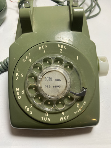 Vintage Green Western Electric Rotary Desk Phone w pencil holder - untested - Zdjęcie 2 z 12