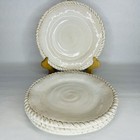 Pier 1 Import 9” Off White Ivory Melamine Appetizer Snack Plates Set of 4 NEW