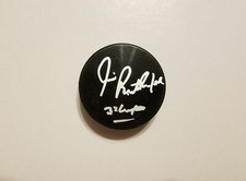 Pittsburgh Penguins Jim Rutherford Signed Hockey Puck COA