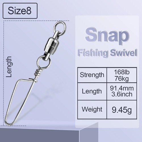 9KM 10~30Pcs Dual Ball Bearing Swivels Coastlock Snap Heavy Duty Tournament Snap - Picture 17 of 17