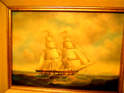 Wonderful Nautical 2 Masted Sailing Ship Painting Signed H. Webb