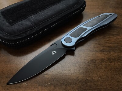 CMB Made Knives Folding Knife M390 Blade Titanium + Carbon Fiber Handle