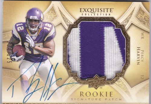 Percy Harvin Exquisite Auto Jersey #D/225 Rookie Autograph Jersey 2 color patch - 第 1/3 張圖片