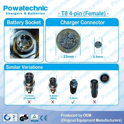 42V 2A T 4-pin Charger for 36V Kalkhoff Berleen Focus Whistler Tube Derby Cycle - Picture 2 of 2