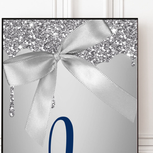 DIGITAL GLITTER PRINT SILVER NAVY BLUE LOVE COUPLES A4 BEDROOM PICTURE WALL ART - Picture 3 of 3