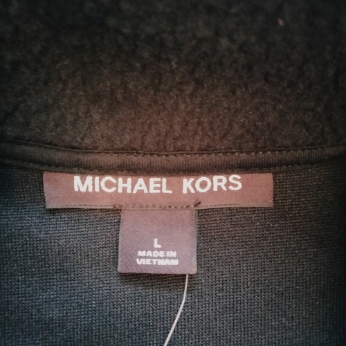 NWT Sz L Men's Michael Kors Black Polar Fleece Full Zip Logo Vest - Picture 4 of 13