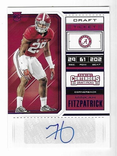 Minkah Fitzpatrick 2018 CONTENDERS DP DRAFT TICKETS AUTOGRAMMKARTE Steelers AUTO