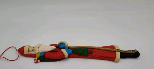 Cynthia Madrid Santa Claus Wall Decor Father Christmas Polymer Clay 9" Vintage - Picture 8 of 8