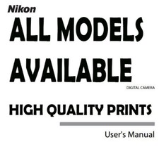 ALL Models New Nikon User Manual Guide Instruction Operator Manual Printed