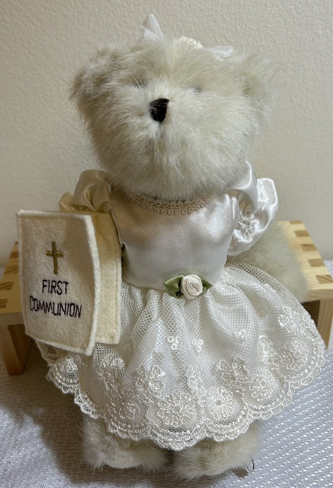 First Communion Boyds Bear Head Bean Collection Faith Catholic Girl