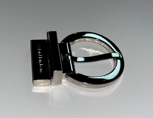 Calvin Klein Jeans Small UNISEX Silver Round Buckle Logo Belt BUCKLE EXCELLENT - Picture 7 of 24