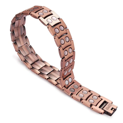 Men's Bracelet Magnetic Therapy Arthritis Pain Relief Pure Solid Copper Bangle - Picture 5 of 12
