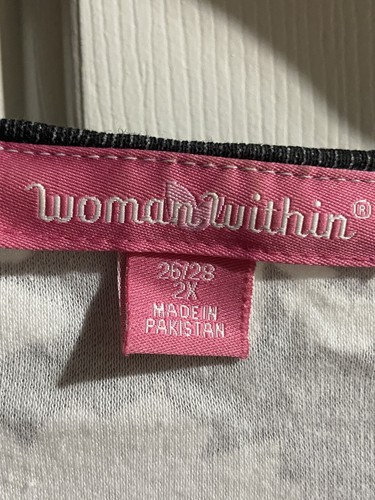 2X Womens Dress (26/28) Black & White 2 Pockets Pullover 49” Length. Half-sleeve - Picture 6 of 8
