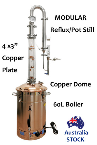 StillMate 60L Crystal Clear 3"x4 Plate Craft Distillery - Moonshine Gin Whisky
