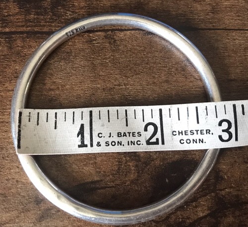 Rare Vintage Modernist Designer ZINA Sterling Silver Bracelet Round - Picture 5 of 7