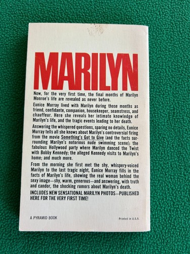 MARILYN THE LAST MONTHS Signed by author & housekeeper Eunice Murray 1975 book - Imagen 11 de 13