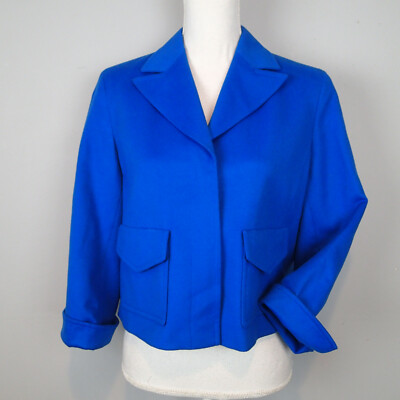 new $1,390 AKRIS Wool Jacket Blazer Coat Top 8 US blue r7