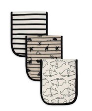 New Gerber Organic Cotton Baby Boy Dino Burp Cloth, 3 Pack