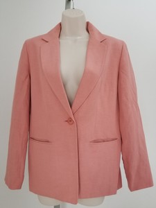 Josephine-Chaus-Women-039-s-Petite-Silk-Linen-Peach-Dress-Blazer-Jacket-Size-10P