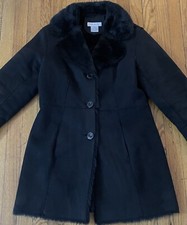 Nine West Soft Suede Faux Fur Lined Womens Medium Coat.