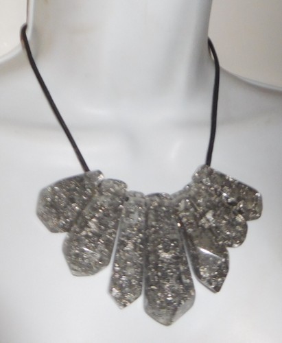 Collana Sobral Argento Metallique Inclusione Accontecencias Perline Artista Made - Foto 3 di 7