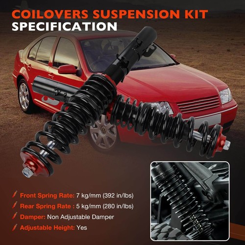 Suspensión Coilover para VW Golf IV 9N 1999-2005 rojo 32 niveles amortiguador - Imagen 2 de 7