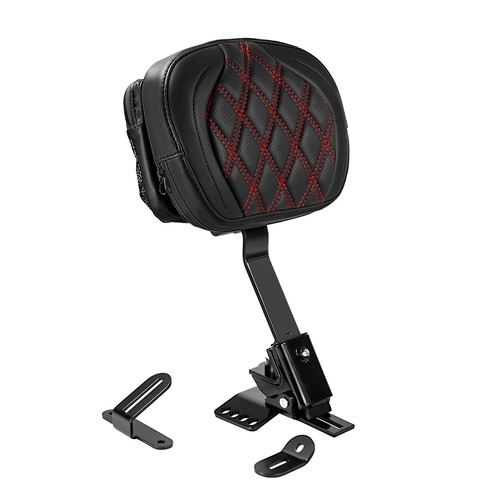 Adjustable Red Diamond Rider Driver Backrest For Harley Touring 1997-2024 2025 - Picture 2 of 7