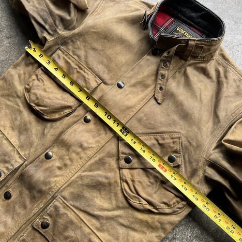 Vanson Waxed Zip Up Stormer Trials Jacket Mens Size Small Tan Cotton - Picture 10 of 10
