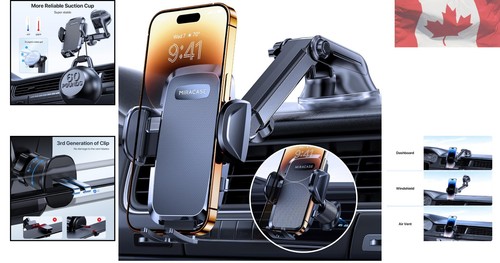 Support Téléphone Voiture Universel avec Bras Rotatif 360° - Solution de Conduite Mains Libres - Photo 2 sur 8