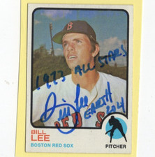 Autographed  Bill Lee 1973 All Stars! added Topps #224 Red Sox signed