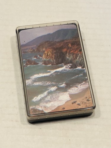Vintage Litho Scenic Ocean Cliffs Mountain Deck Of Playing Cards W/Case - Picture 2 of 15