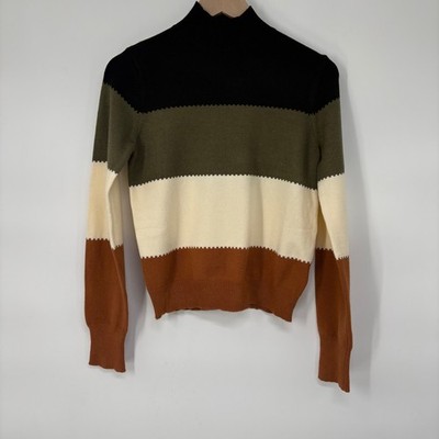 Baltic Born Porter Color Block Sweater Size S Black Multi Mock Neck NWT