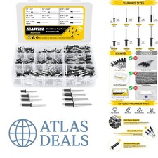 Durable 400PCS Black Pop Rivets - High-Quality Aluminum with Labeled Storage Box