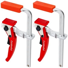 2 Pack Track Saw Clamps for Guide Rail – Heavy Duty Quick Release Ratchet Cla...