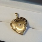 14kt Yellow Gold Heart Locket W/ Diamond