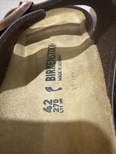 Nuevas Sandalias Birkenstock Arizona Mocha Unisex Estrechas Talla 42 Para Mujer Talla 11 M 9 - Imagen 6 de 7