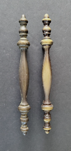 Vintage Antique Brass Drawer Cabinet Handles 5 3/4" Unmatched Pair - Picture 1 of 4