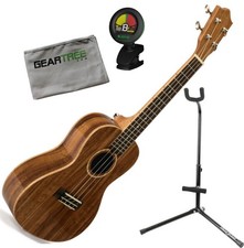Lanikai ACS-C Acacia Solid Concert Ukulele w/Case, Stand, Cloth, and Tuner